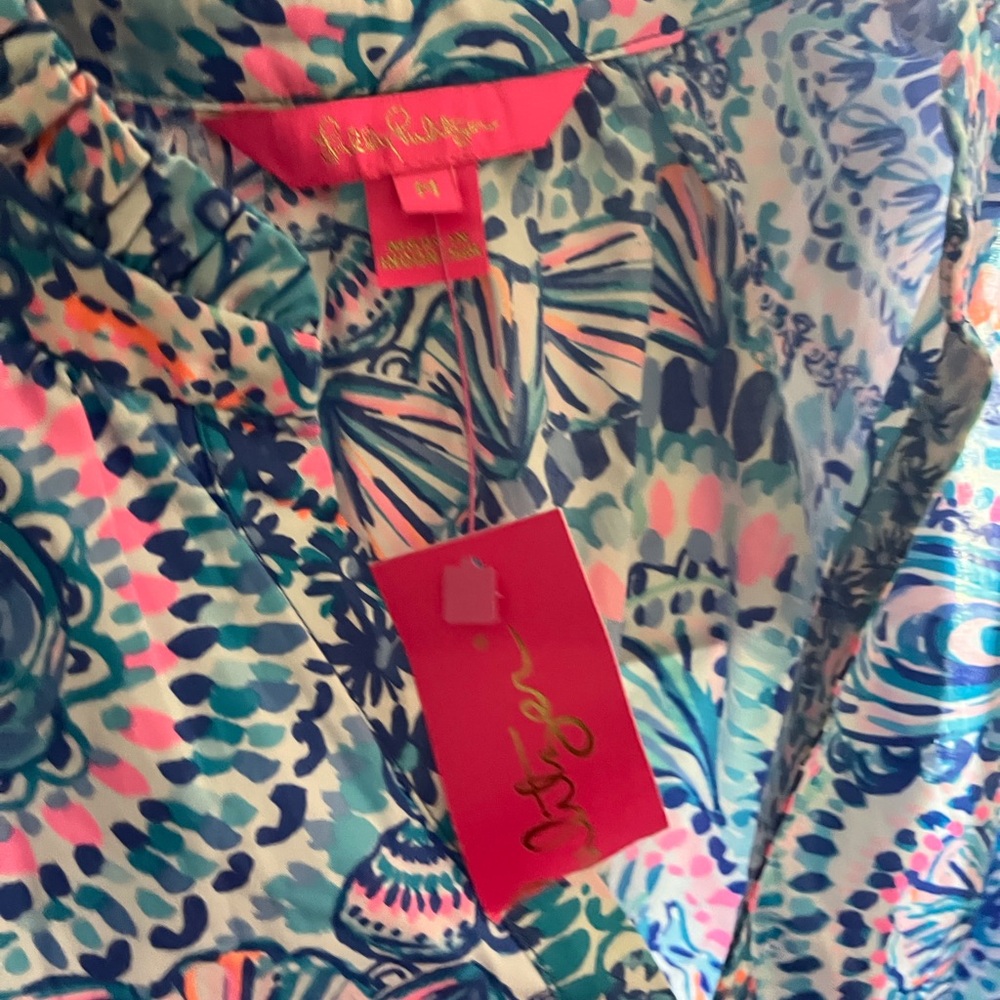 Brand new w tags Lilly Pulitzer novella ruffle hem peplum top - medium - Picture 5 of 5